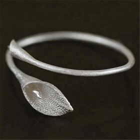 Handmade-Flower-Design-925-silver-cuff-bangle (2)